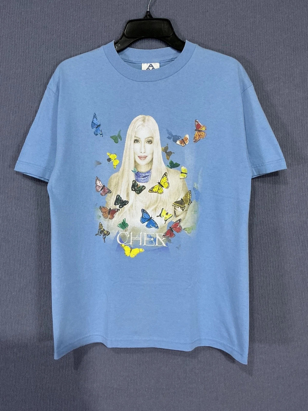Vintage Shirt Y2K Cher Butterfly The Farewell Tour Goddess of Pop Light Blue M
