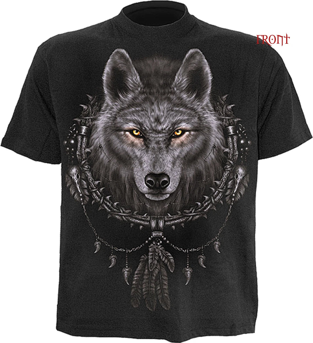 SPIRAL DIRECT WOLF DREAMS T-Shirt,Biker/Skull/Goth/Wolf/American Indian/Top/Tee