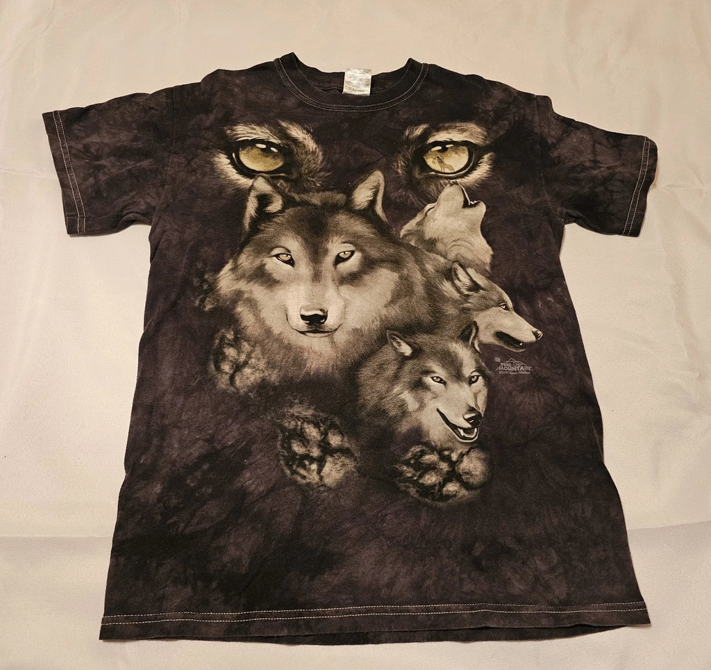 The Mountain Wolf Pawprints and Eyes Shirt - Adult Size Small