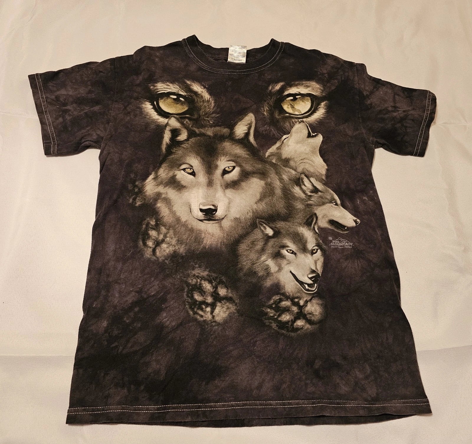 The Mountain Wolf Pawprints and Eyes Shirt - Adult Size Small