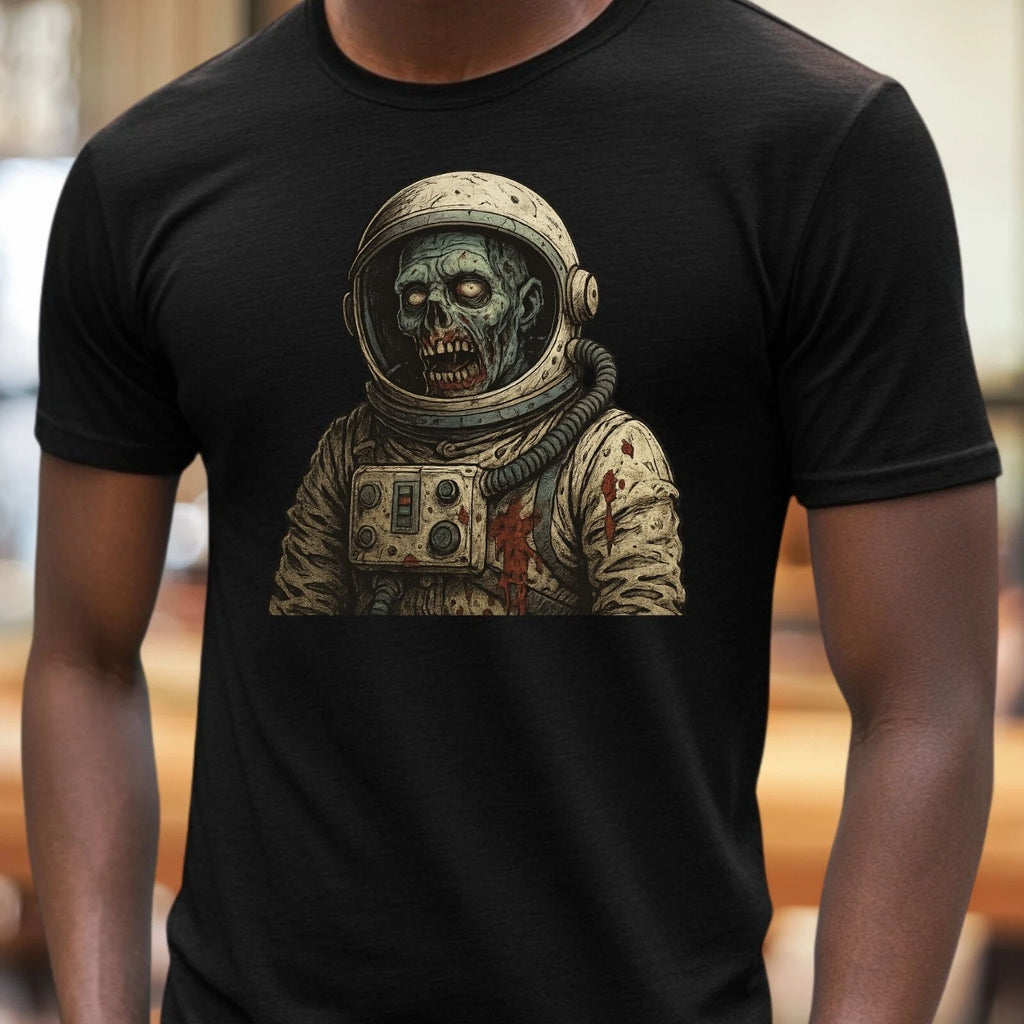Mens Zombie Astronaut Print Cotton T-Shirt Size XS to 5XL
