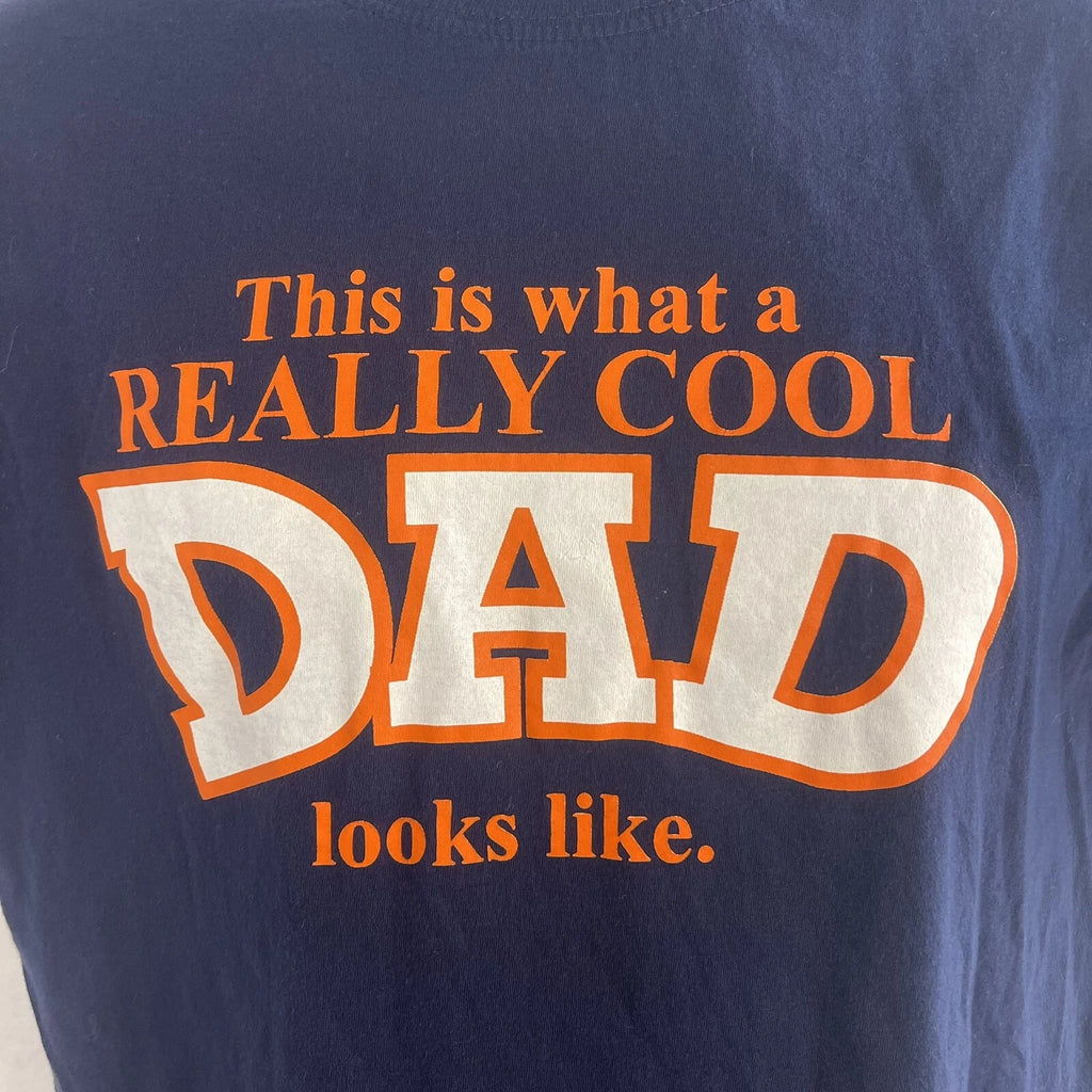 Cool Dad Looks Like Size Large T Shirt Fathers Day Gift Navy Blue Crew Neck Joke