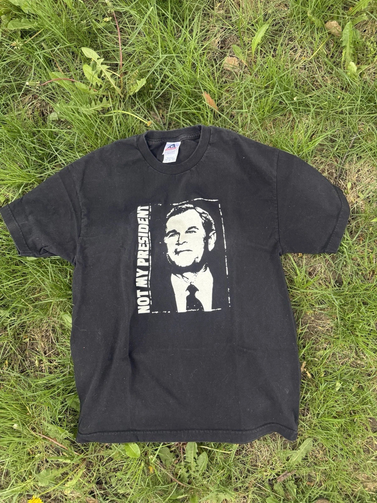 Vintage 90s George Bush Not My President Punk T Shirt Fat Wreck Cords Sz L