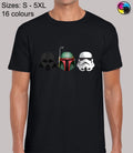 3 Helmets Space Wars Sci Fi Star Jedi Yoda Top Skywalker T-Shirt for Men