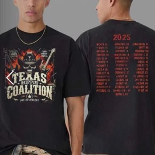 Texas Hippie Coalition Live In Concert Merch Tour 2025 Two Sides Unisex T-Shirt