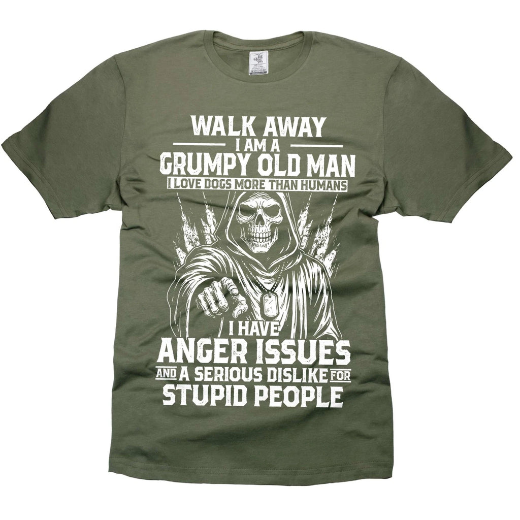 Funny Grumpy Old Man Shirt Father's Day Gift Grandpa Shirts Walk Away Tee