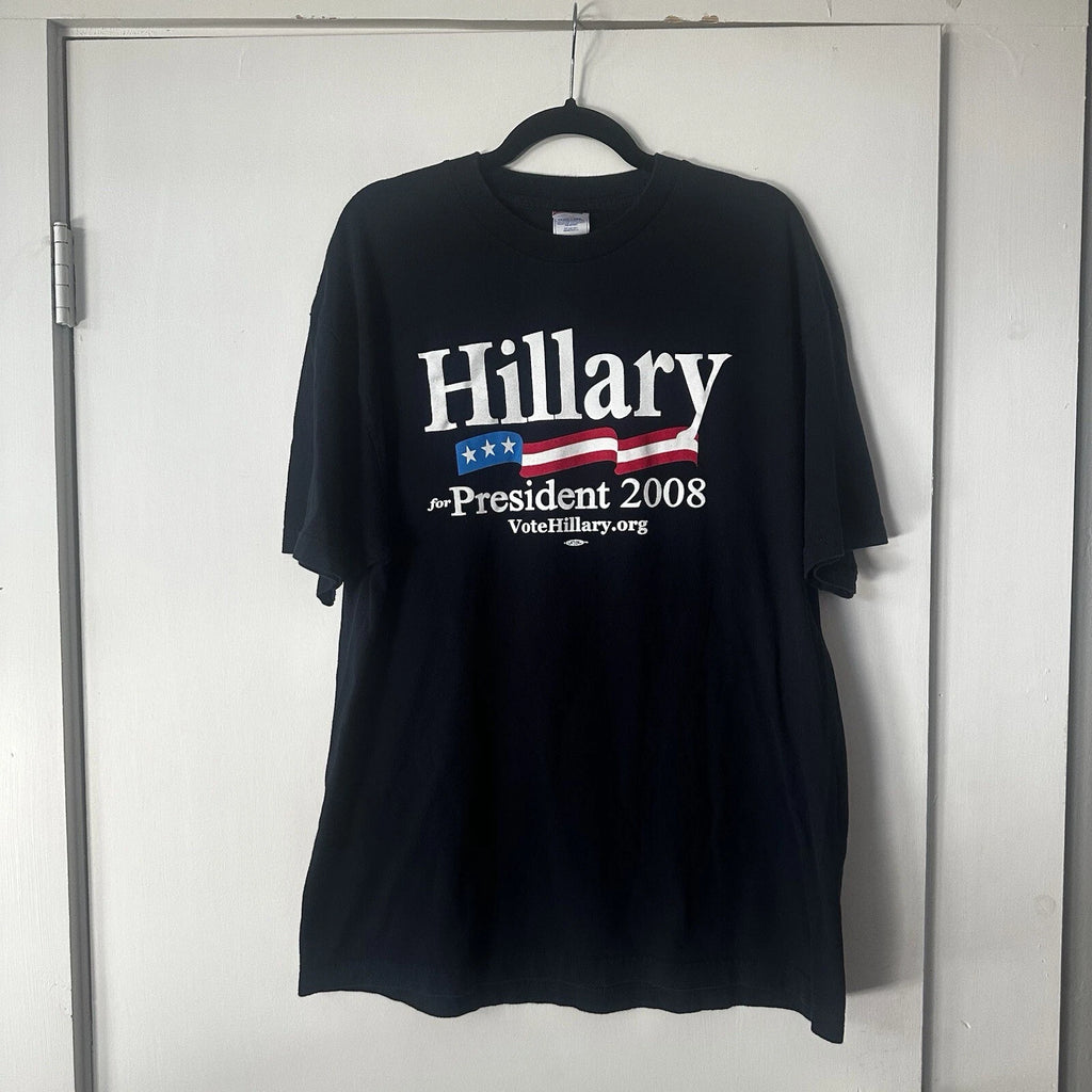 Y2K 2008 Hillary For President Black graphic shirt Size X-Large Political  Promo