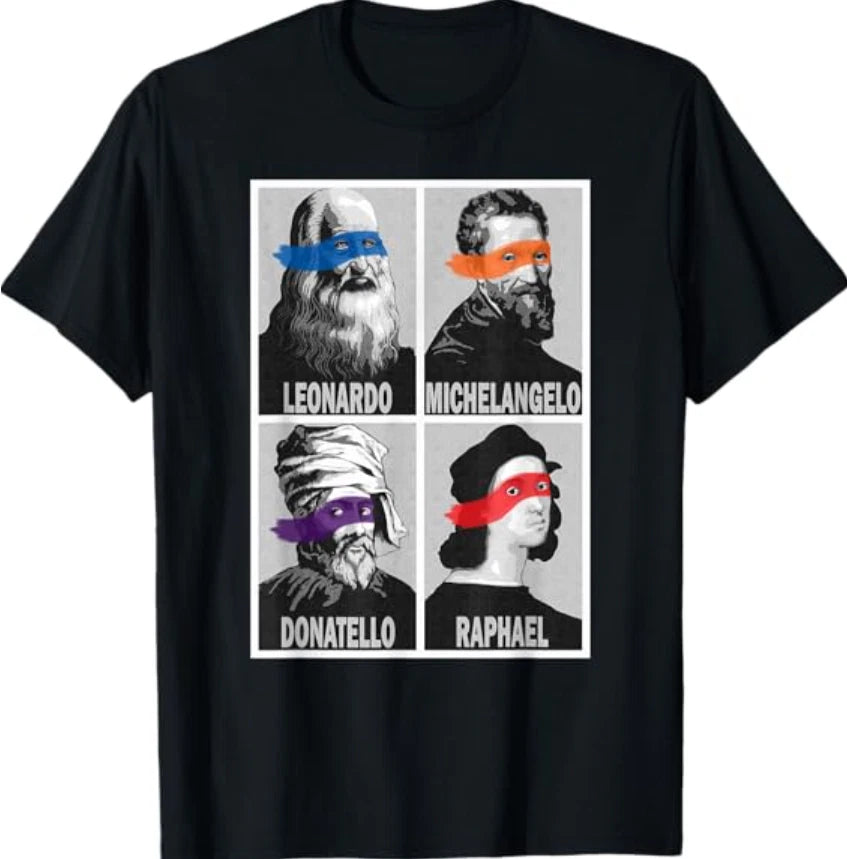 Renaissance Ninja Artists Poster Style Pop Art T-Shirt T-Shirt