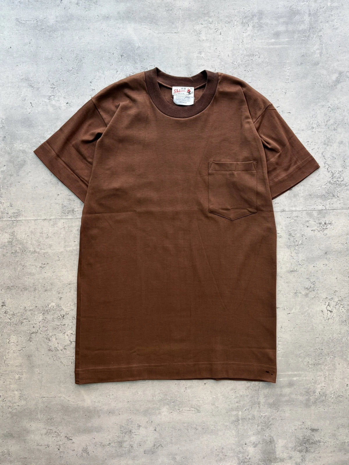 Vintage Pocket T-Shirt 80s Ski Brand Size S - Brown