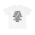 Introvert Extrovert Funny Graphic T Shirt Jokes Comedy Unisex Heavy Cotton Tee