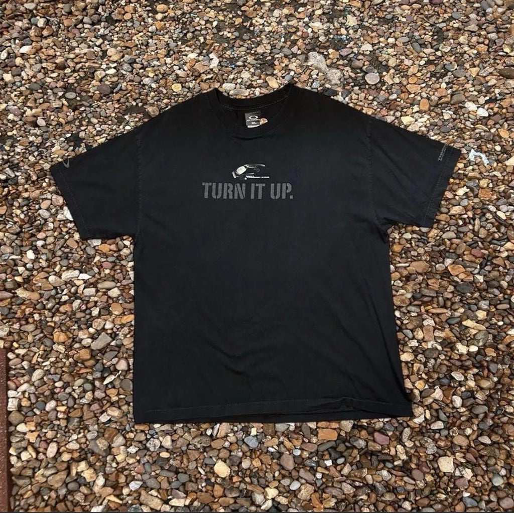 Vintage y2k oakley software Faded Black Sunglasses Promo T-shirt