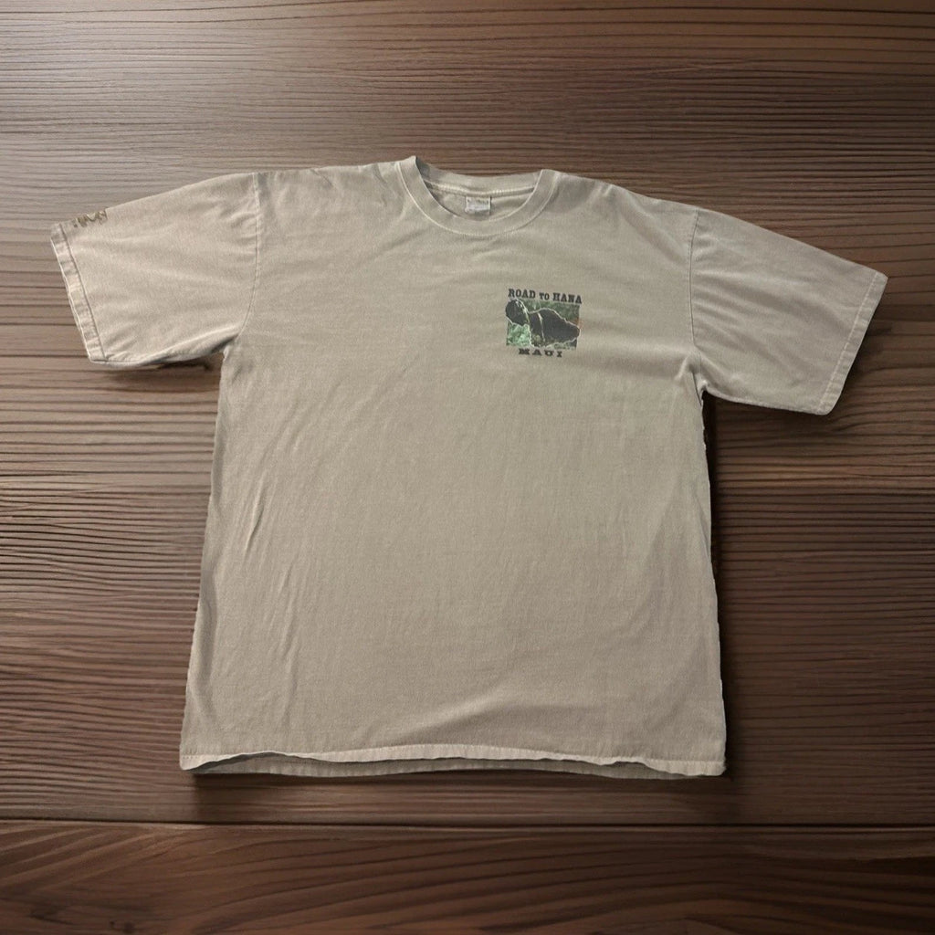 Kona Coffee -Coffee Dyed T Shirt Road To Hana Maui Hawaii - Crazy Shirts Men XXL