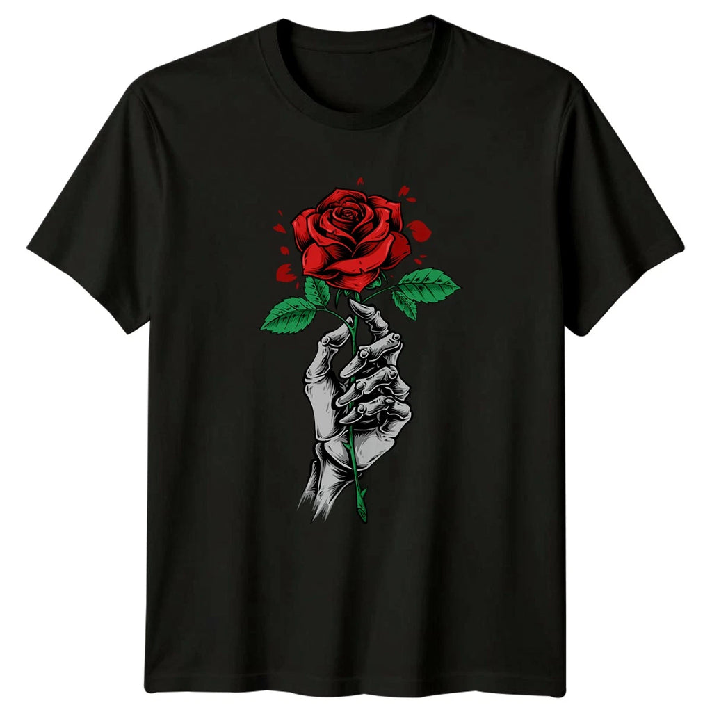 Love Endures Skeleton Hand Rose T-Shirt Skeleton Rose Gothic Romance Gift