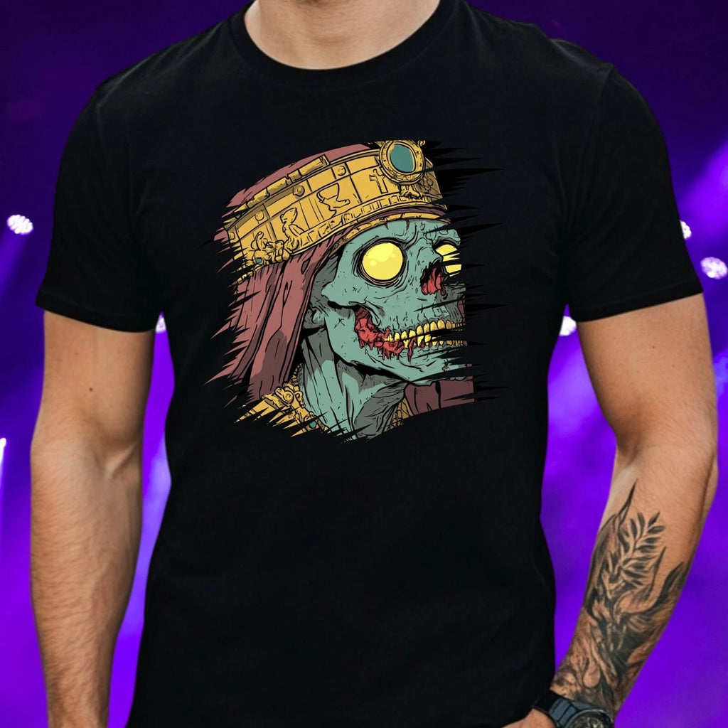 Mens Zombie Pharaoh Motif Cotton T-Shirt Size XS to 5XL