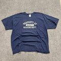 Property Of Varsity Reading T-Shirt Men's 2XL Cotton Heavyweight Blue Y2K