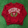 90’s Temple Owls Discus NCAA Crewneck - Hoodie or T-shirt CARDINAL RED