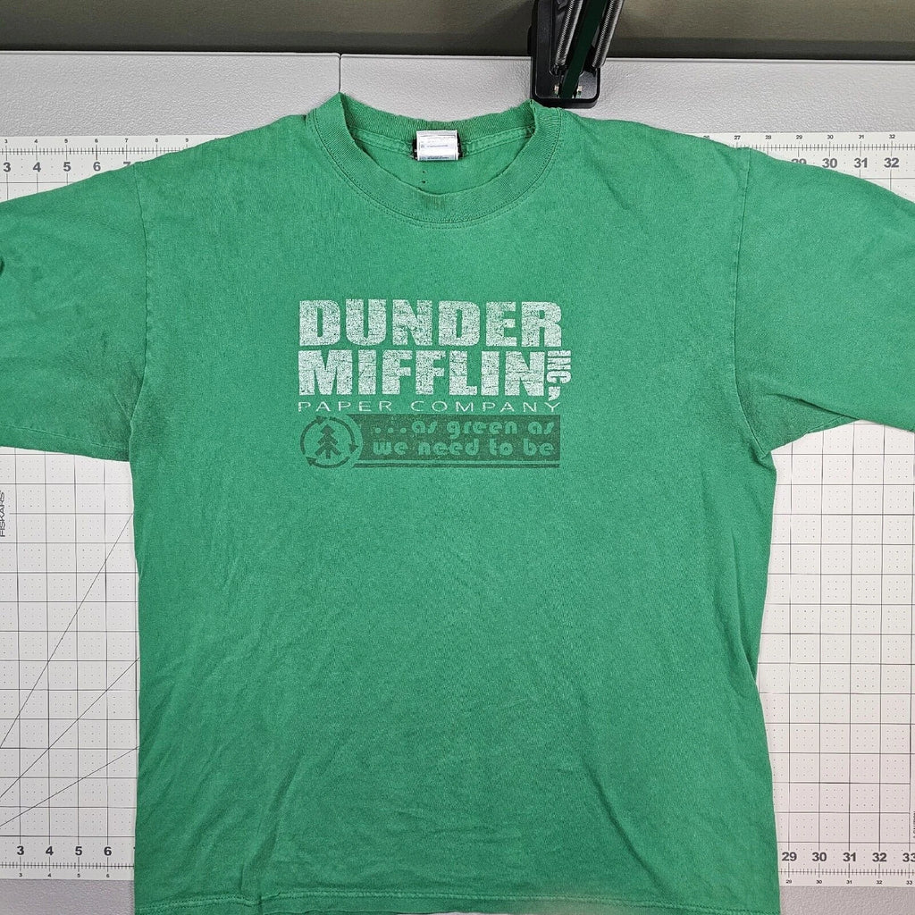 Vintage The Office Tshirt Large Green TV Y2K Streetwear Dunder Mifflin Comedy