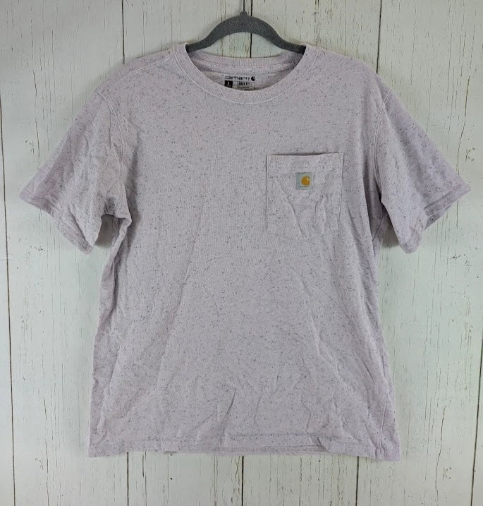 Carhartt Size Large K87 Loose Fit Heavyweight Purple Short Sleeve Pocket Top