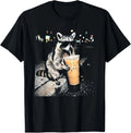 Funny Raccoon Drinking iced Coffee T-Shirt