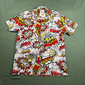 Oh Snap Drill Clothing Comic Pop Art Shirt Mens M Stretch Button Up Bang Pow