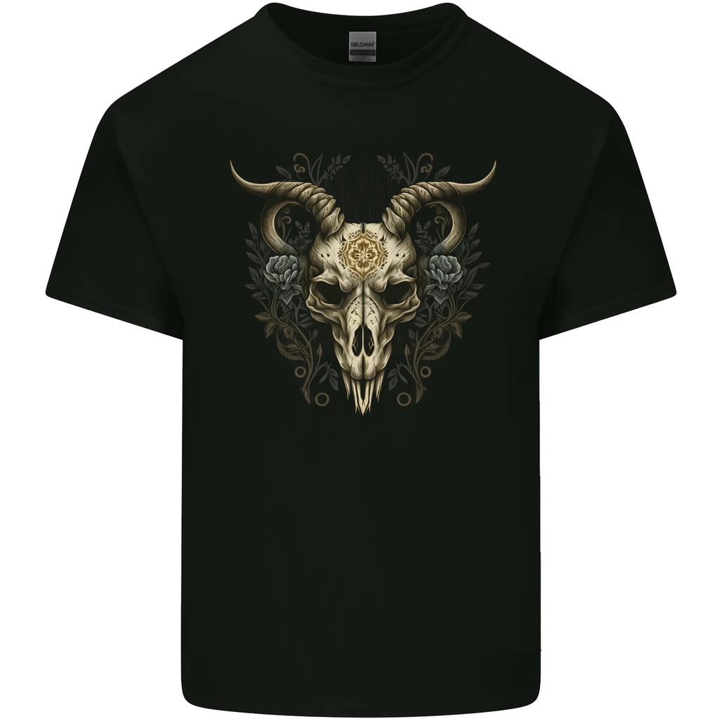 A Ram Skull Gothic Goth Heavy Metal Rock Mens Cotton T-Shirt Tee Top