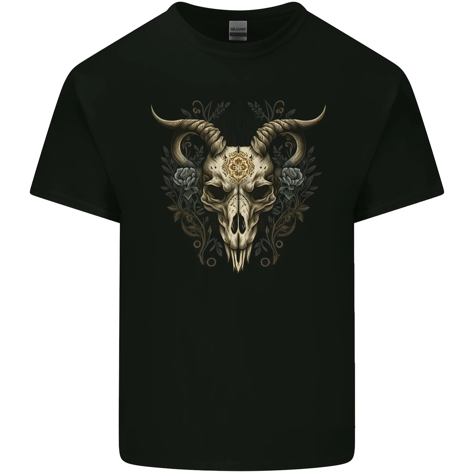 A Ram Skull Gothic Goth Heavy Metal Rock Mens Cotton T-Shirt Tee Top