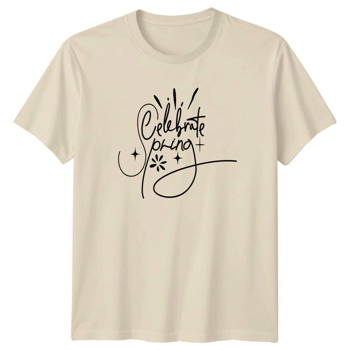 Celebrate Spring T-Shirt Script Floral Seasonal Spring Season