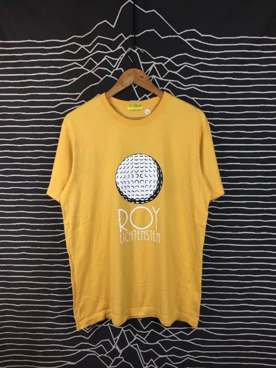 Roy Lichtenstein Golf Ball Pop Art Tee Size L