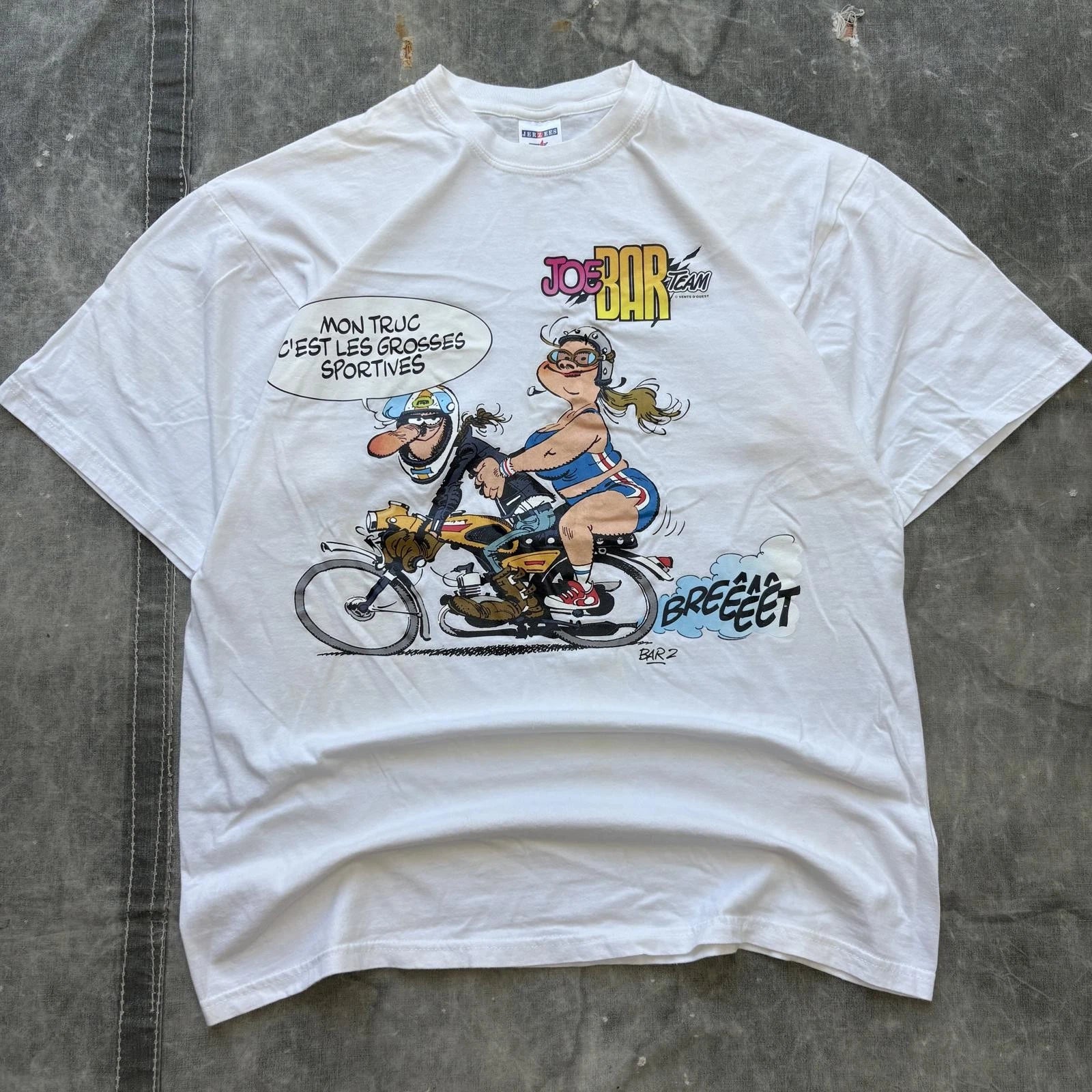 Vintage Y2K Fat Sporty Women Motorcycle Funny French Shirt