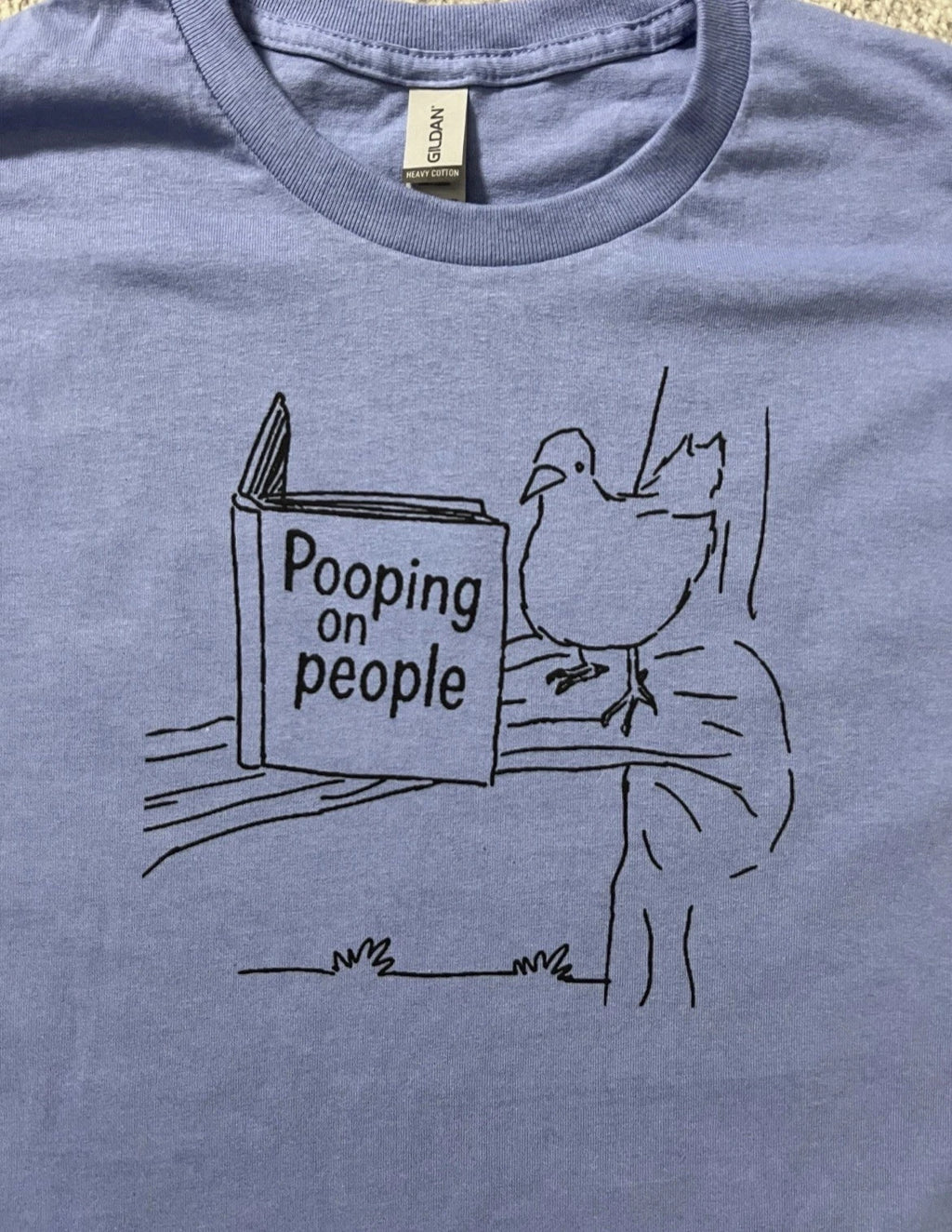 Pooping On People funny color Violet Size XL unisex T-shirt