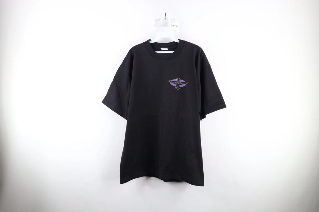 Vtg Y2K 2003 Streetwear Mens XL Faded Spell Out Wild and Free Eagle T-Shirt USA