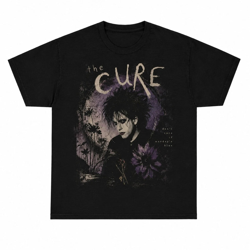 The Cure T-Shirt Robert Smith Gothic Rock Vintage Graphic Tee Mens Black Cotton