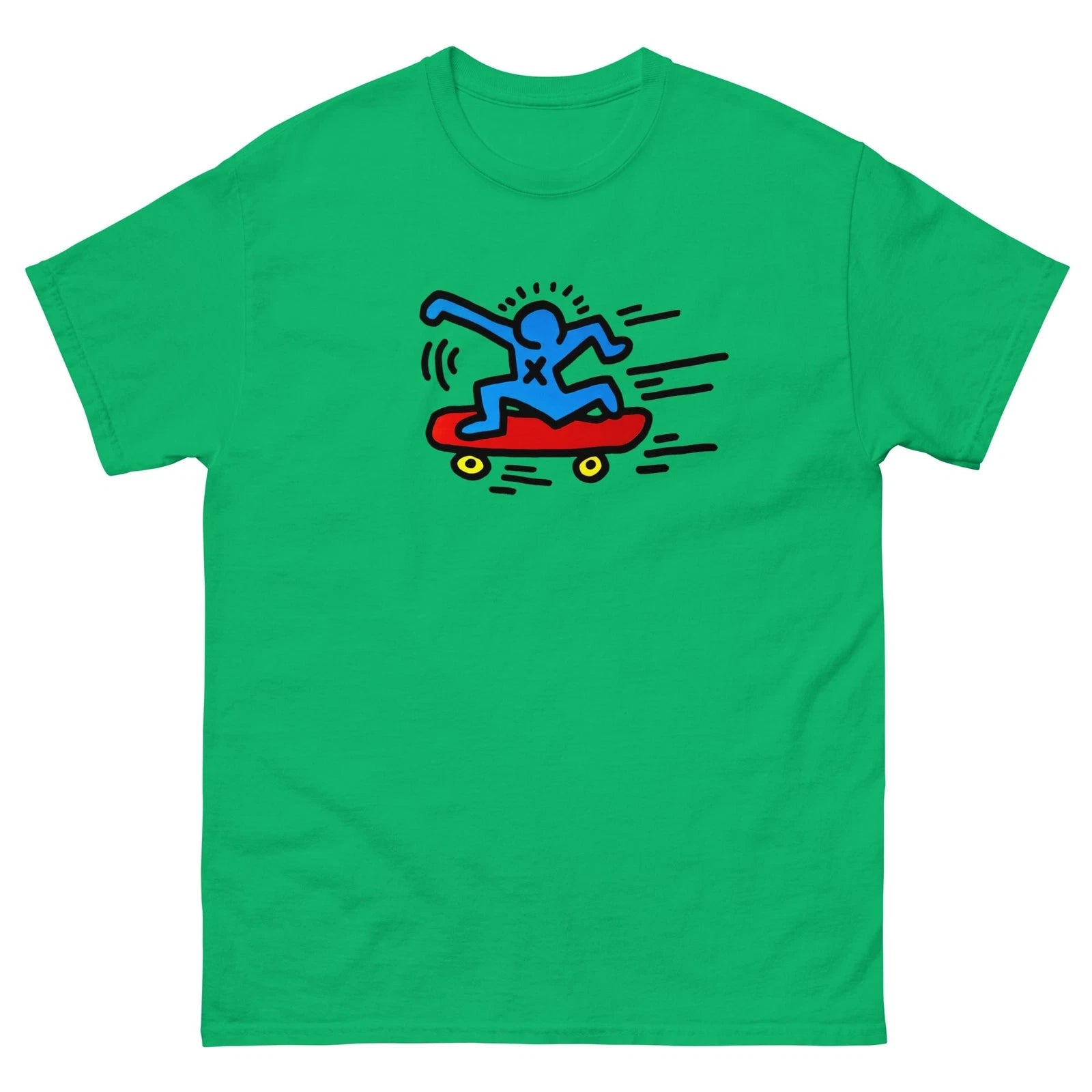 keith haring skateboarder t shirt vintage 80s tee
