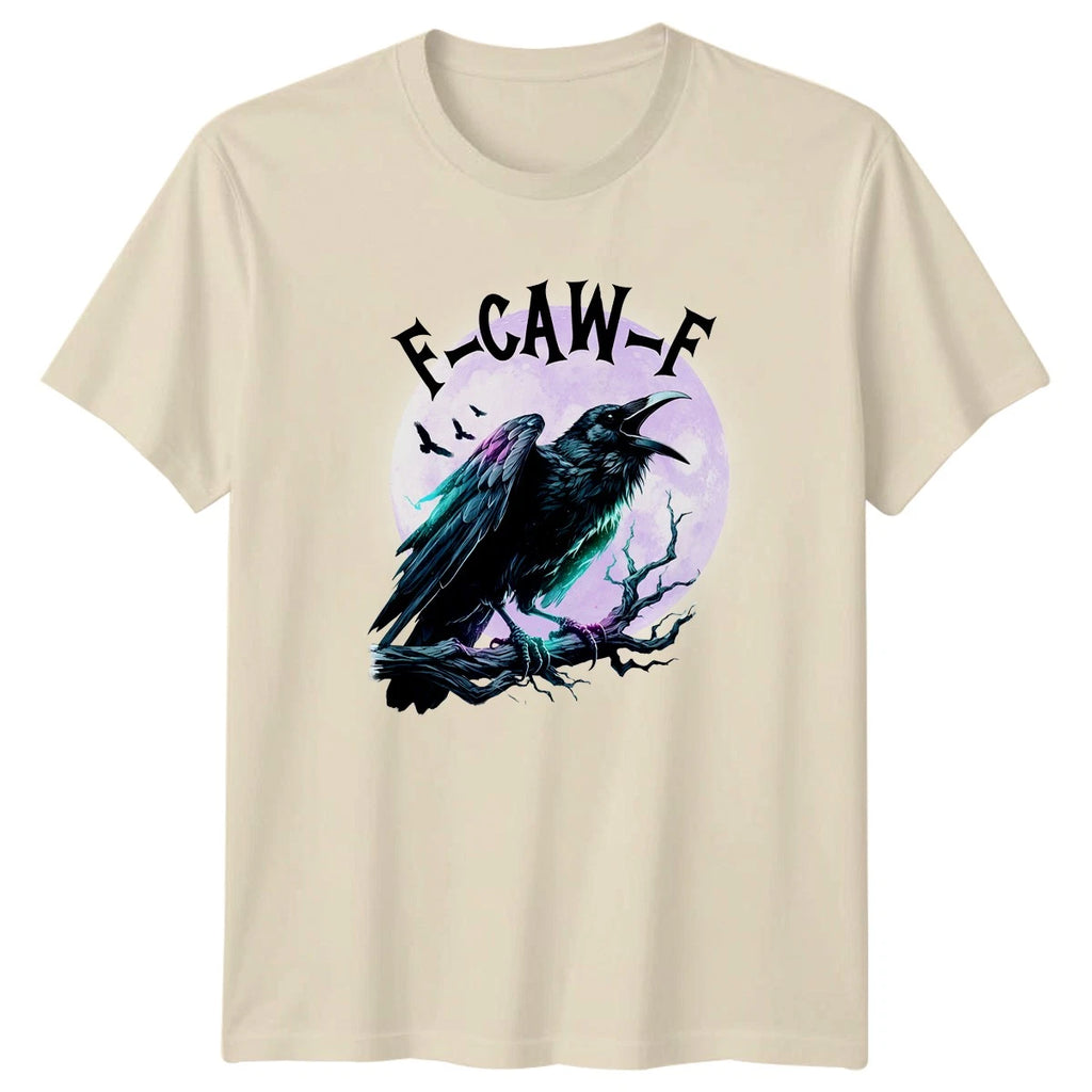 E-Caw-F Raven Birds Animals Mens T-Shirt Womens Tee Graphic Tee Dark Moon