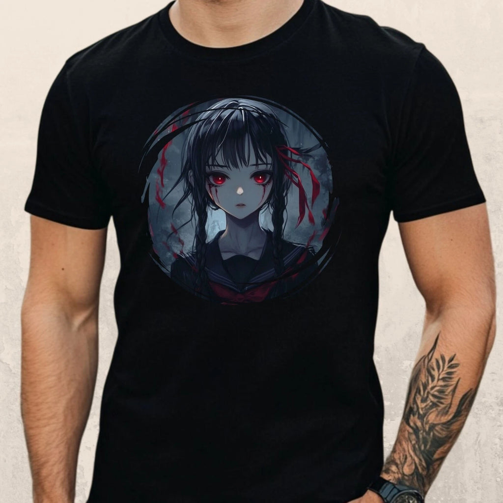 Mens Horror Anime Girl Theme Cotton T-Shirt Size XS to 5XL