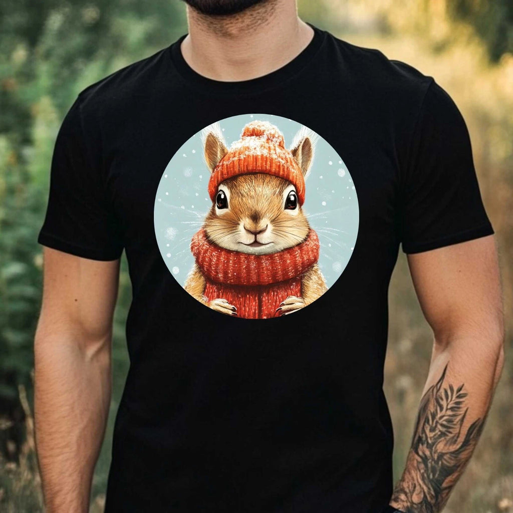 Mens Funny Squirrel Print Cotton T-Shirt Size XS to 5XL