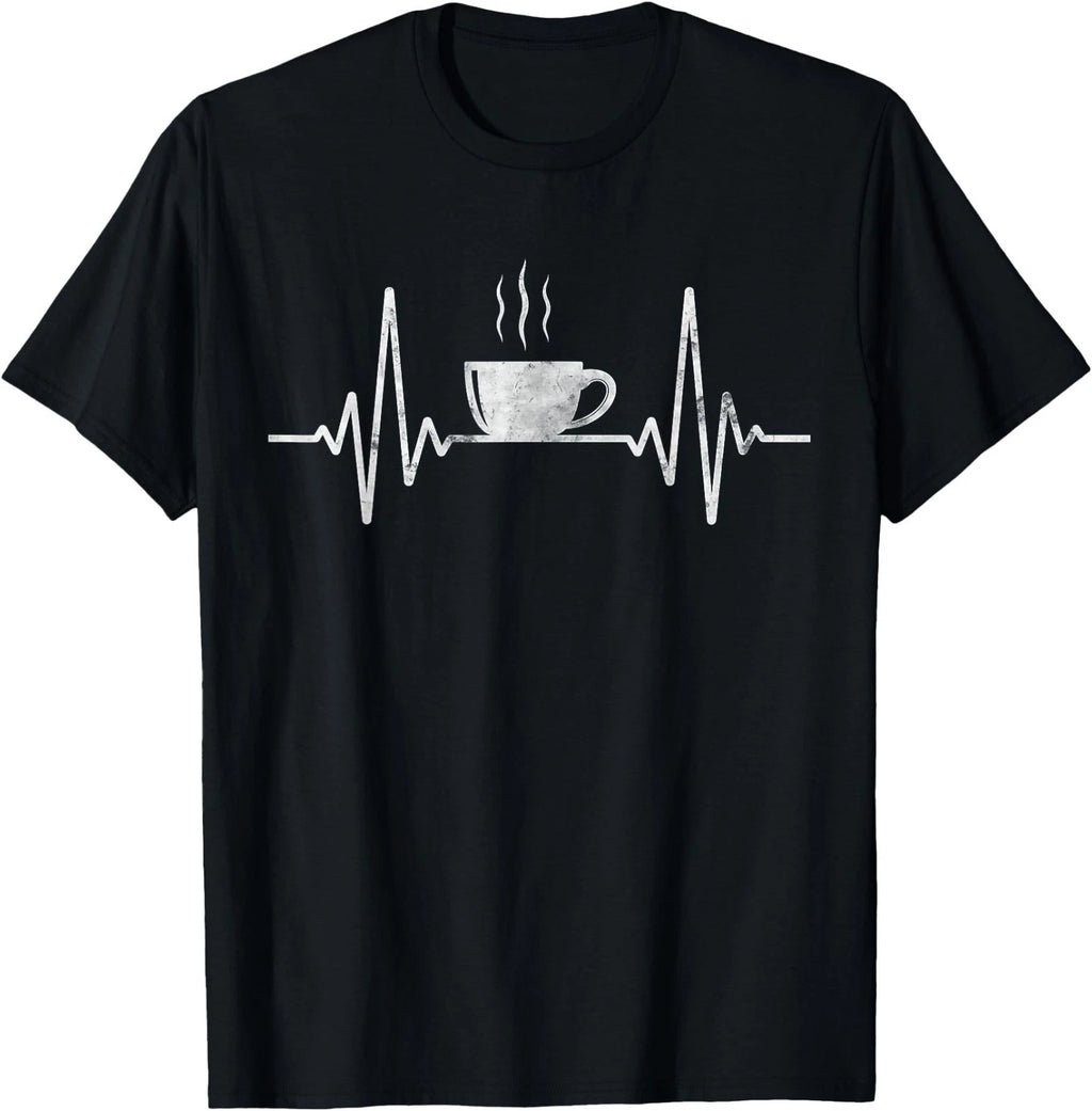 Funny Heartbeat Coffee Shirt Coffee Cup Frequency T-Shirt