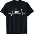 Funny Heartbeat Coffee Shirt Coffee Cup Frequency T-Shirt