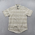 Arrow Men's Button Up Front Paisley Boho Shirt Sleeve Shirt in Size Small