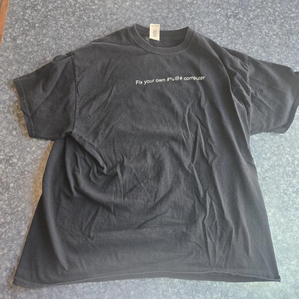 Vintage Funny Computer T Shirt Adult  Fix Your Own @$!% Computer Y2K Geek Xl