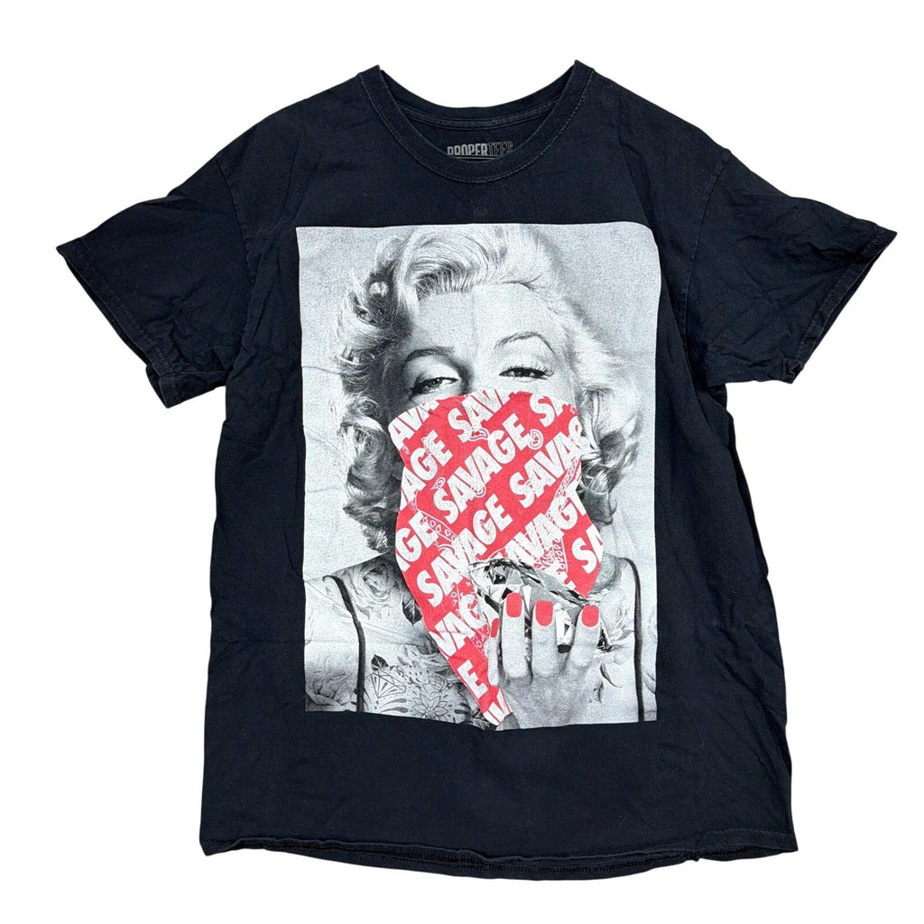 Proper Tees Unisex Black White Red Marilyn Monroe Graphic Short Sleeve Crew L