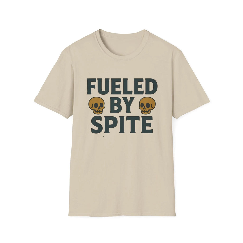 Fueled by Spite Unisex Softstyle T-Shirt, Funny Graphic Tee, Goth Aesthetic
