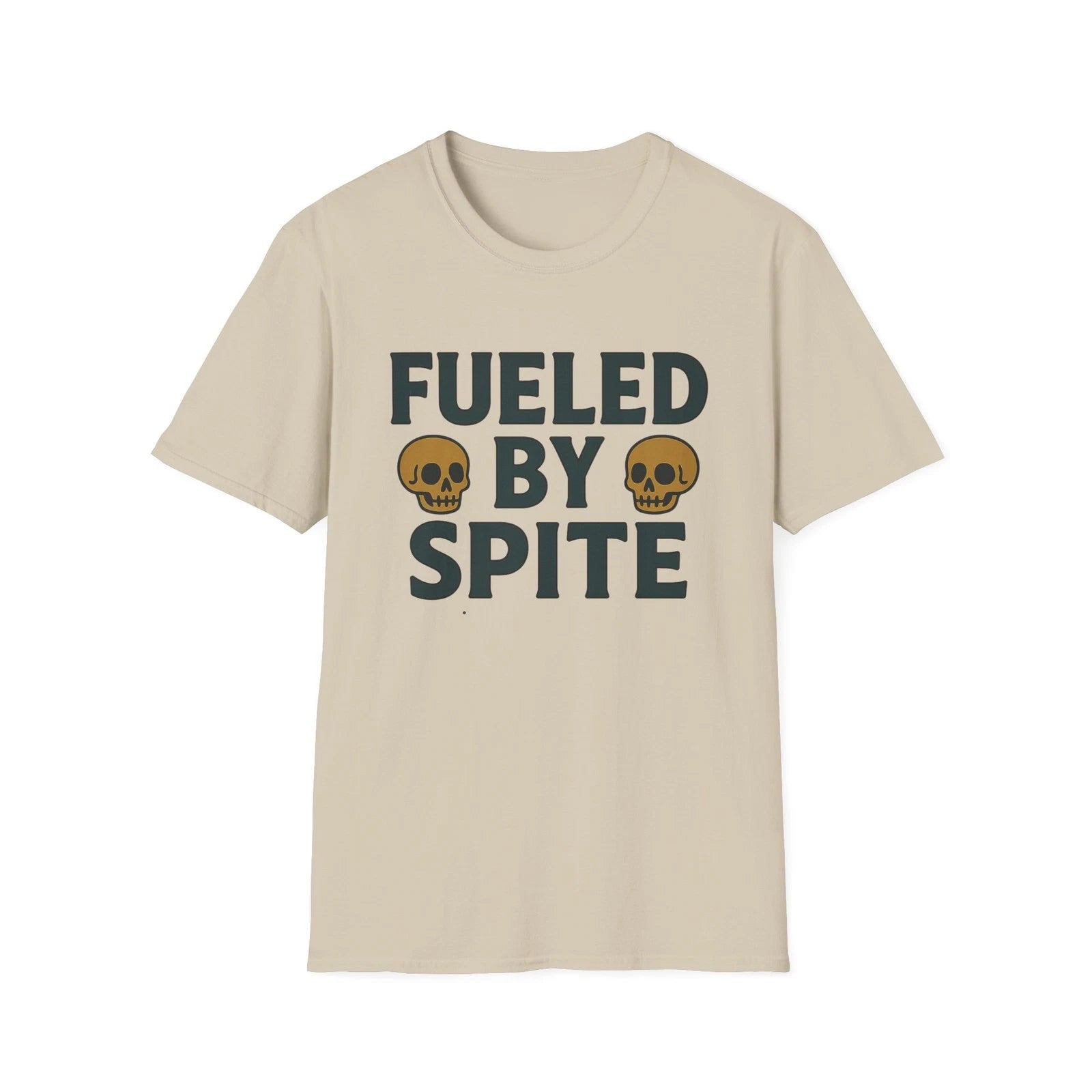 Fueled by Spite Unisex Softstyle T-Shirt, Funny Graphic Tee, Goth Aesthetic