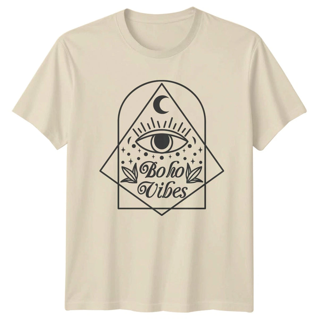 Boho Vibes Womens T-Shirt Mystical Celestial Spiritual Christmas Gift For Her