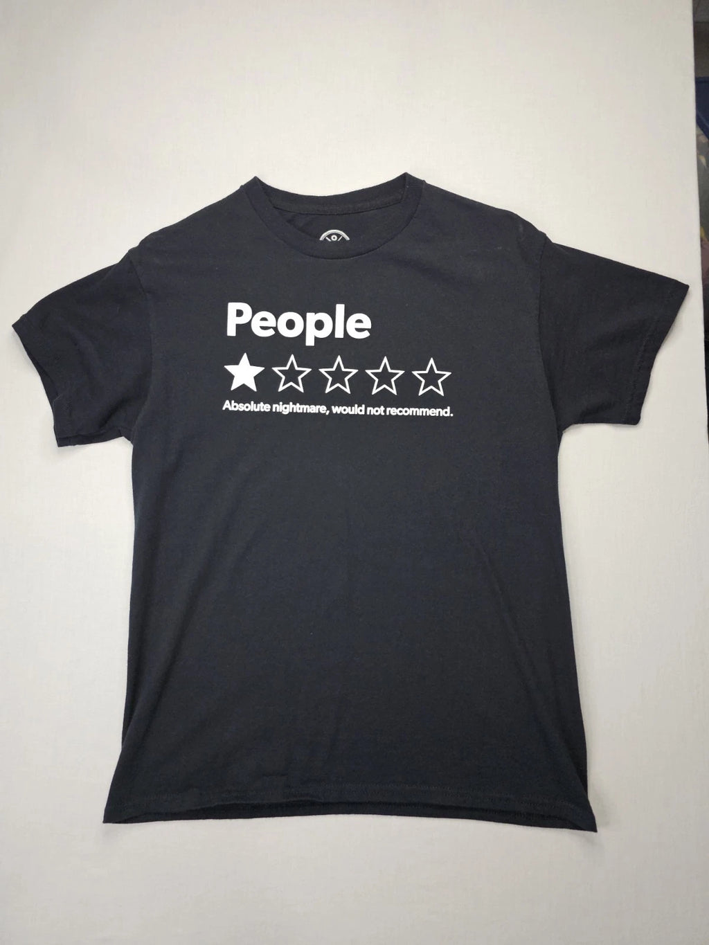 Funny Sarcastic People One Star Rating T-Shirt Mens medium M Introvert Tee