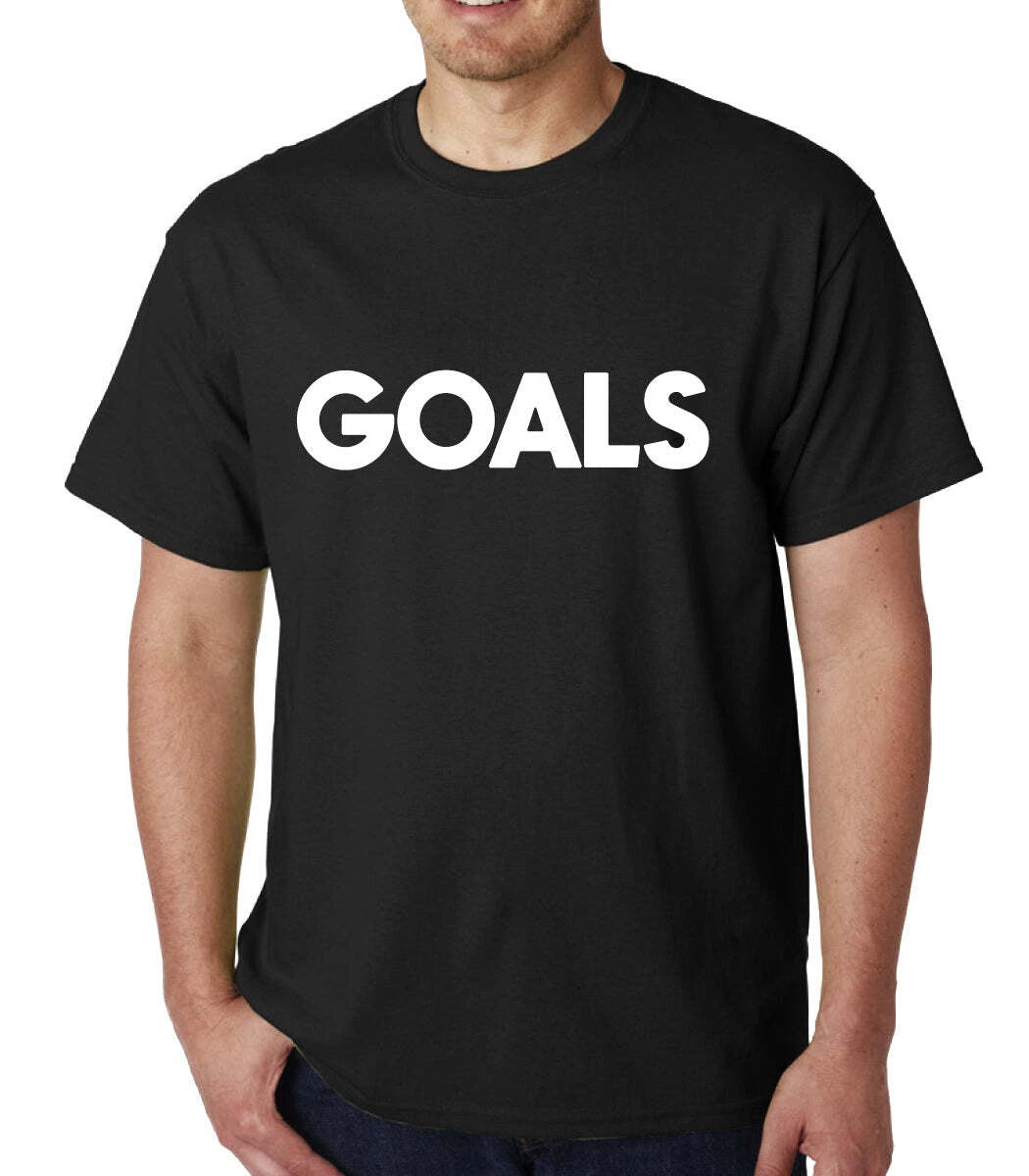 Goals mens t-shirt Top Tee Shirts Graphic Funny Quote Joke Geek Novelty Rude
