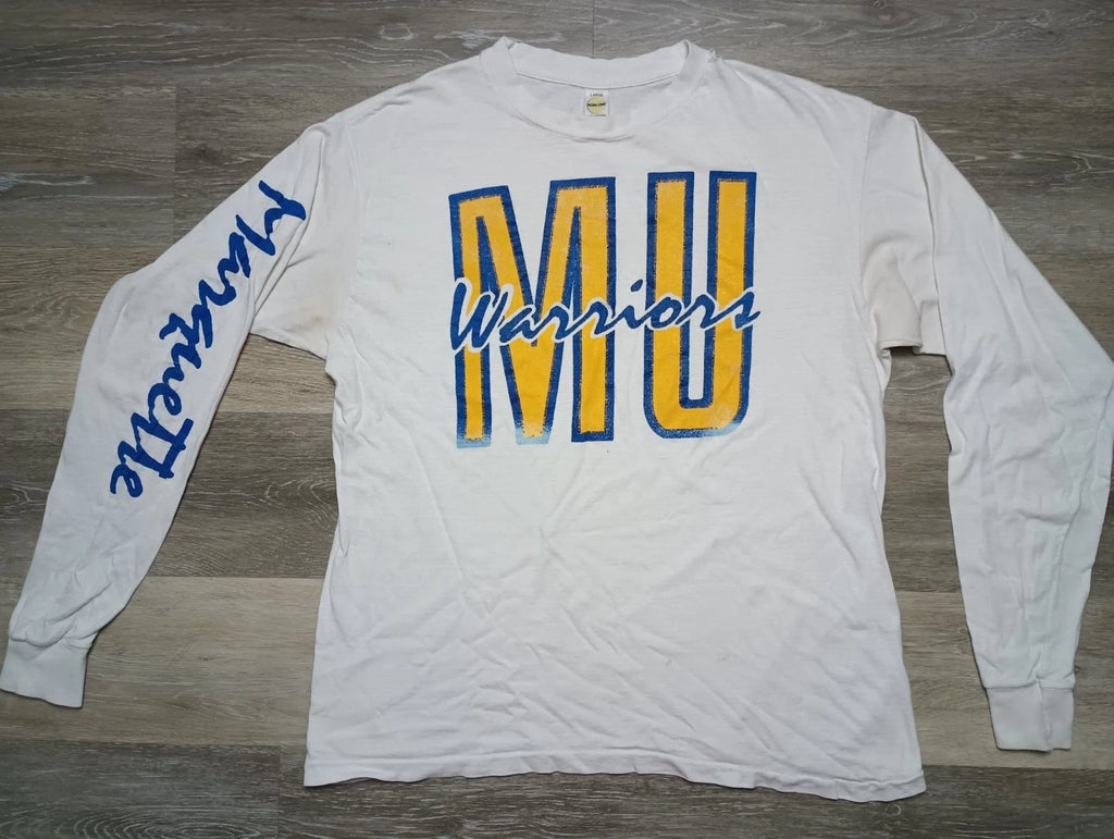 Marquette University vtg T Shirt Long Sleeve 70s 80s MU Warriors sz M/L college