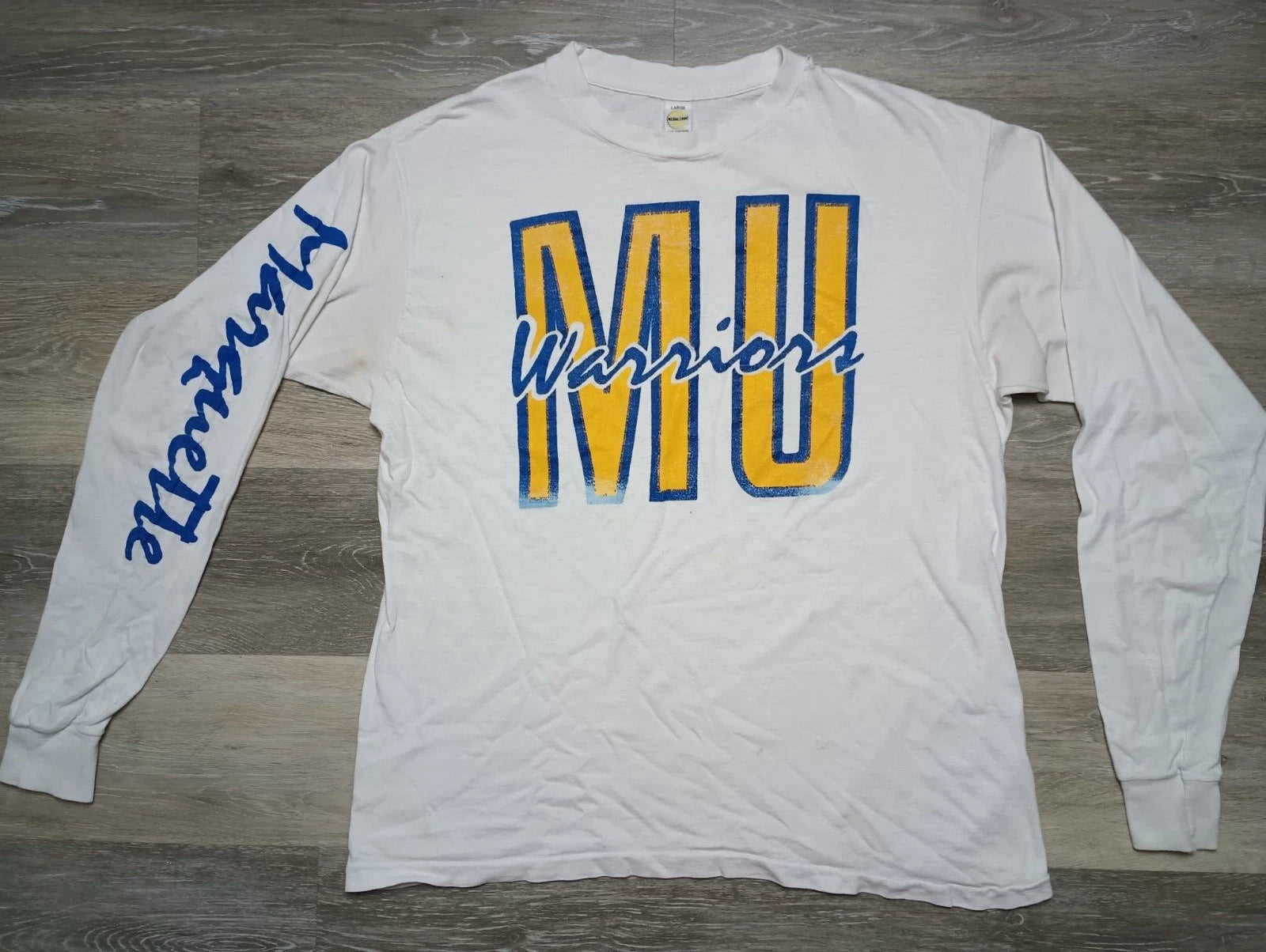 Marquette University vtg T Shirt Long Sleeve 70s 80s MU Warriors sz M/L college