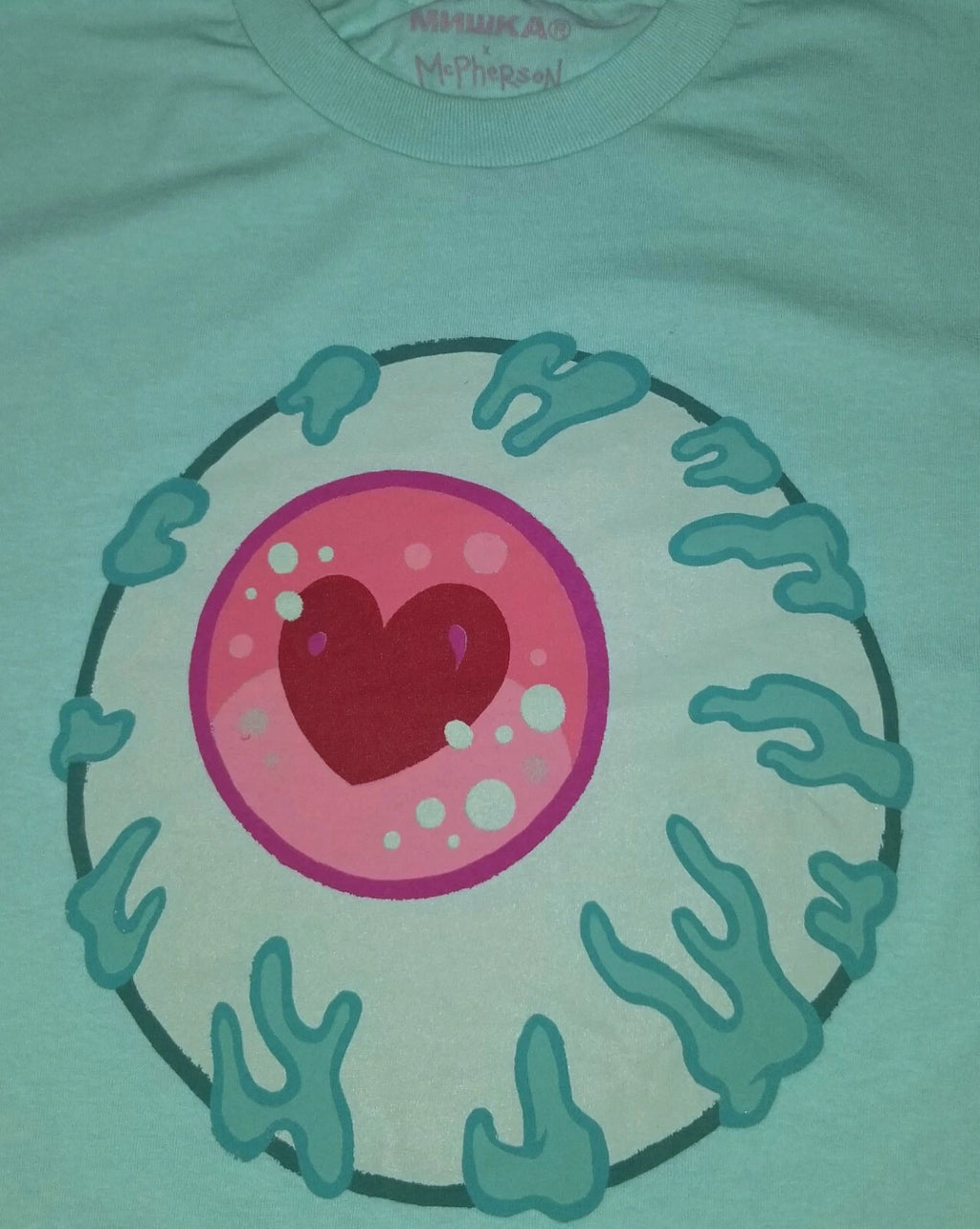 TARA MCPHERSON MISHKA T-SHIRT LARGE L LONG SLEEVE TEAL ART FEMALE POP PRINT Toy