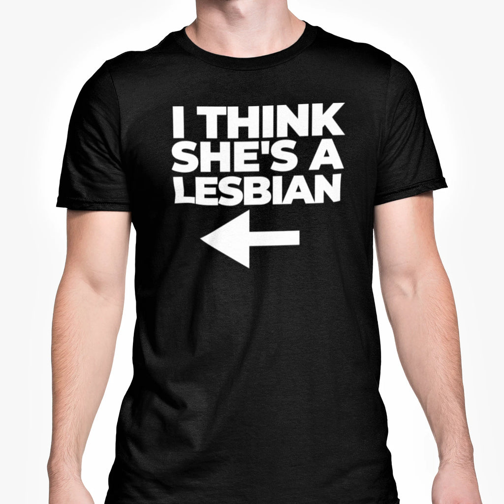 Lesbian Top I Think She's A Lesbian Arrow Top Funny Novelty Birthday Christmas